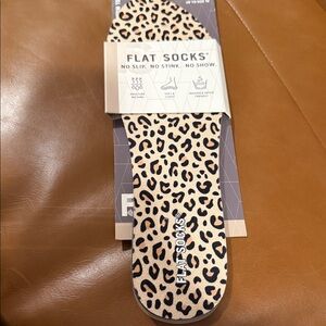 NWT Flat‎ Socks Go Sockless Insoles Leopard Print Trim-to-Fit No Show